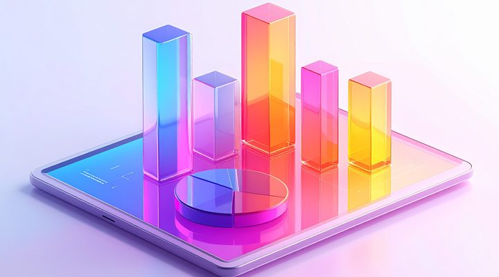 cell phone and graphs for analytics