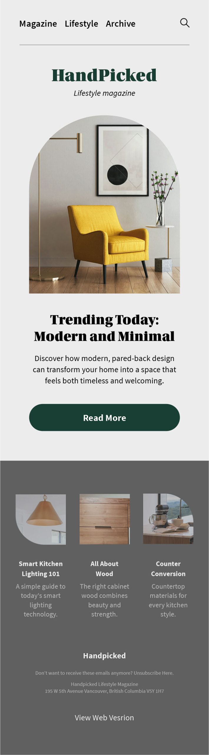 Eblast email sample design