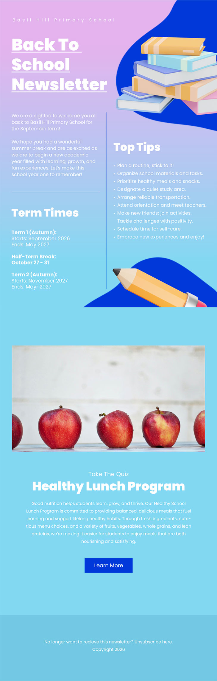 Eblast email sample design